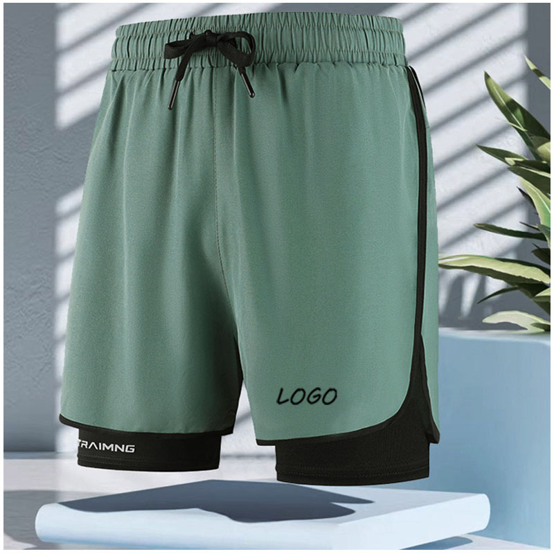 Compression Shorts Athletes - Shorts atléticos masculinos 2 em 1