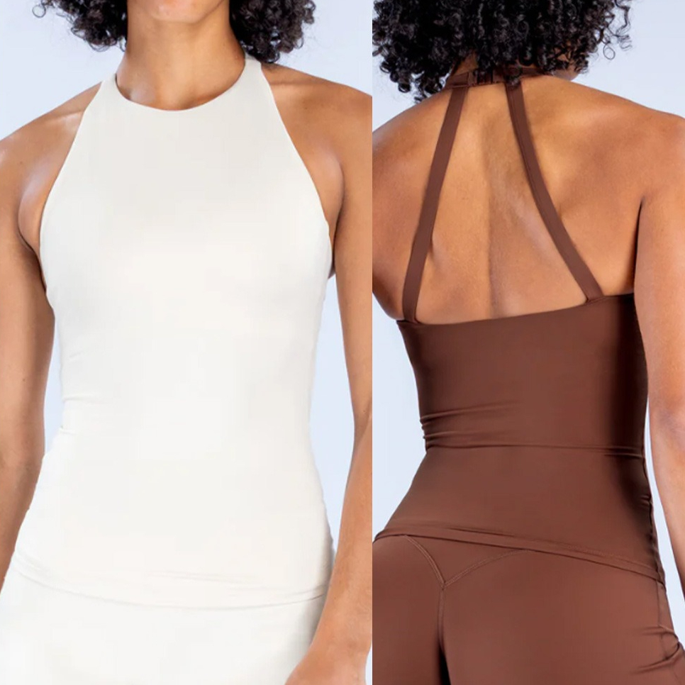 Suspender Tank Top - Top Halter Feminino com Sutiã Esportivo
