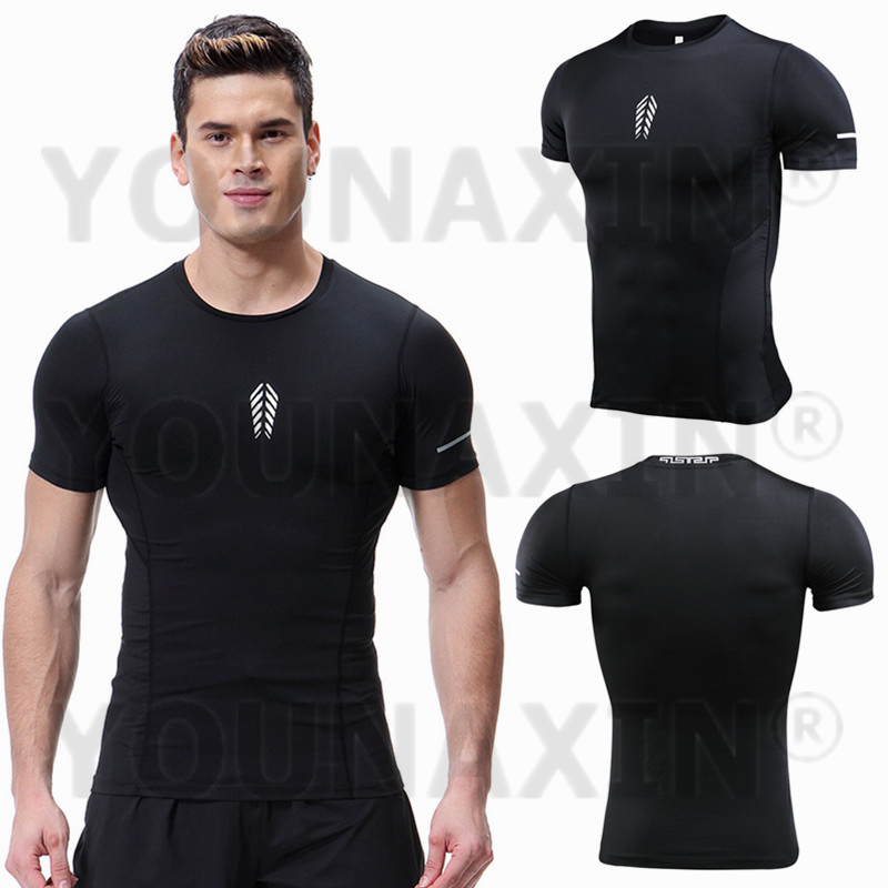 T Shirt Tight Fit - Camiseta de manga curta masculina ginásio